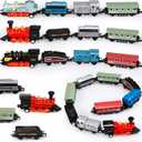 Hanaive 3 Sets Train Toys Mini Simulation Steam Toys Small Retro Steam Train Model Pull Back Set Diecast Locomotive Model Set for Boys and Girls Gifts Birthday Party Favor School Reward Gifts
