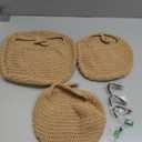 Hanging Fruit Basket for Kitchen, 3 Pack Wall Hanging Fruit Baskets with 3 Hooks, Boho Hanging Wall Basket, Hanging Kitchen Baskets for Fruits, Vegetables and Onion Storage, Linen