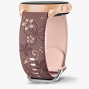 Floral Engraved Bands Compatible with Samsung Galaxy Watch 7 FE 6 5 4 40mm 44mm,Galaxy Watch 5 Pro 45mm,Watch 4 Classic, Active 2 Band,Galaxy Watch 3,20mm Soft Silicone Two-Tone Watch Strap Women