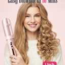 ZAVAREA Automatic Rotating Curling Iron for Long Hair - 1 Inch Curling Wand for Beach Waves & Loose Curls, Easy Hair Curler for Beginners, Anti-Scald & Frizz-Free, Dual Voltage for Travel
