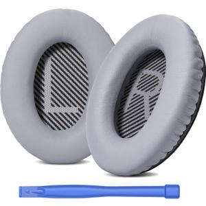 Headphones Replacement Ear Pads for Bose QuietComfort 35 QC35 & QC35 II Premium Memory Foam, Soft Protein Leather, Enhanced Noise Isolation, Easy Install, Comfortable & Durable (Silver)