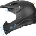 GLX GX23 Dirt Bike/Motocross Helmet - Matte Black, X-Large - DOT Approved (Black, XL)