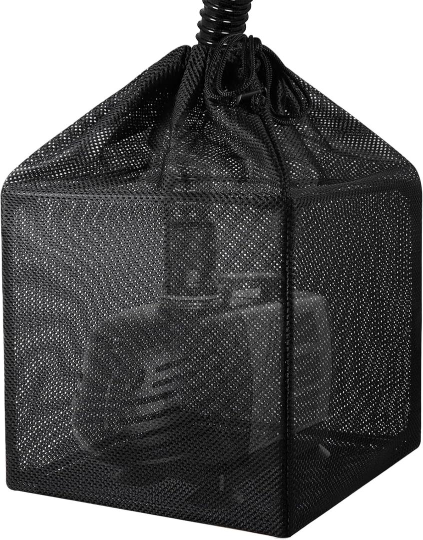 Pump Barrier Bag, Pond Filter Bag, Anti-Clogging Cube Filter Box, Black Media Bag Pump Mesh Bag for Outdoor Water Fish Ponds(5 inch)