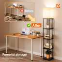 addlon 5-Tier Floor Lamp with Shelves, Standing Bookshelf Lamp with 3 Color Temperature, Corner Display Floor Lamps for Living Room, Bedroom and Office (70'' H, Black)