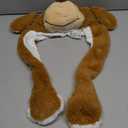 Bubblepompom Animal Hat with Ears Moving Jumping Pop Up Beating Hat Plush Holiday Cosplay Dress Up Funny Gift for Kids