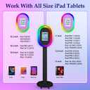 Photo Booth for iPad 10.2'' 10.5'' 10.9" 11" 12.9" 13" Shell Stand Selfie Station Customized Logo Photobooth Machine with Beauty RGB Ring Light and Honeycomb Box for Events Wedding Parties