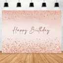Aperturee 7x5ft Pink Happy Birthday Backdrop Pink Glitter Sprinkle Dots Shiny Diamonds Rose Gold Girl Bday Photography Background Sweet Women Girls Lady Shining Party Decorations Supplies Photo Props