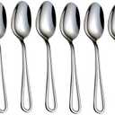 HISSF Teaspoons Stainless Steel 18/0 Tea Spoons 6 Pcs, 6.29 Inches For Home, Kitchen Restaurant, Slilver