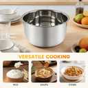 Replacement Rice Cooker 6-Cup Inner Pot Only Compatible with CUCKOO CR-0675FW 304 Stainless Steel Inner Bowl with Multi-Ply Base, Durable Pots for Multi-Cookers, Easy to Clean and Dishwasher Safe