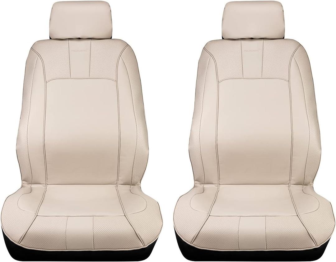 Pilot Automotive Tusk Seat Cover Pair with Microban, Beige (MIC-051)