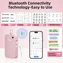 ORGSTA Label Maker, S001 Portable Bluetooth Label Maker Machine with Tape, Thermal Label Printer for Home, Office, School Organization, Wireless Mini Labeler Machine, Pink