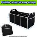 Car Trunk Organizer, Portable Foldable Waterproof Auto Storage Bag with 3 Compartments, Collapsible Cargo Trunk Groceries Organizer, Car Accessories Universal for SUV, Truck, Van, Sedan (Black2)
