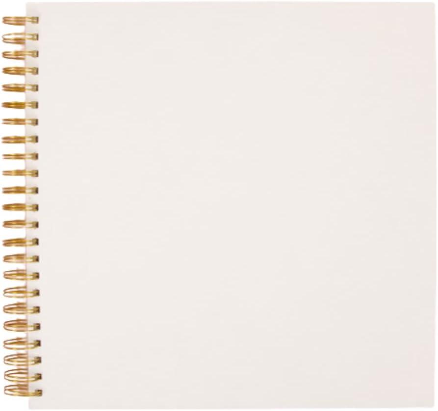 Craftelier - Ring Binder for Scrapbooking and Craft Projects | 30 Sheets Ivory White Colour | 190 gsm Weight | Gold Spiral Ring | Size 12" x 12" (30,5 x 30,5 cm)