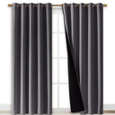 NICETOWN Grey Full Shade Curtain Panels, Pair of Energy Smart & Noise Blocking Out Blackout Drapes for Dining Room Window, Thermal Insulated Guest Room Lined Window Dressing(Gray, 70 x 84 inch)