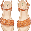 Ataiwee Women's Slide Flat Sandals - Comfortable Slip On Plait Toe Thong Strappy Spring Summer Shoes, 8.5