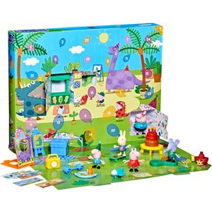 Peppa Pig George's Party Advent Calendar with 24 Surprise Toys and Stickers Including 5 Figures, Preschool Toys for Girls and Boys, Kids, Ages 3+ 