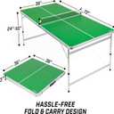 GoSports 6 x 3 ft Mid-Size Table Tennis Table Set with Adjustable Height - Green or Blue