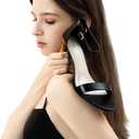 Women's Heeled Sandals Open Toe Ankle Strap 2.5-Inch Chunky Heels Dress Shoes Wide Feet Friendly, Size 41