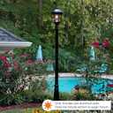 Gama Sonic Imperial III Lamp Post for Outdoor Solar Post Light with 3" Fitter Mount, 79" Tall, Black Heavy Duty Cast Aluminum, Universal Fit 3inch Pole - GS-97SP (97SP0)