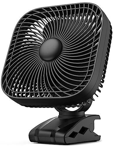 SLENPET 20000mAh Rechargeable Portable Clip on Fan, Last 78 hrs, 4 Speeds Camping Fan, Battery Operated Desk Fan with Light & Hook, 8 inch Personal Fan for Outdoor Golf Cart Stroller Camping
