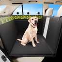 PETMXWA Dog Car Seat Cover for Back Seat with Support Rods, Waterproof Car Seat Cover for Dogs, Backseat Extender for Dogs in Car with Door Protectors, Thickened and Scratch-Resistant, Non-Slip