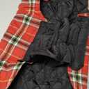 VIVAGLORY Softjoy Dog Coat, Dog Jacket for Winter & Christmas, Coat with Harness Hole, Reversible Plaid Checkered Warm Fluffy Heavy Duty for Puppy, S, Red (S: 18-24in (Chest Girth))