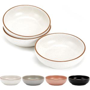 Ceramic Cat Bowls, Howise Pet Bowl Cat Dishes for Food and Water, 5.3 In Cat Food Dish 3 Pack Cat Food Bowls Set Small Dog Dish, Matte White Finish