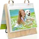 4x6 Desktop Flip Photo Album on Stand 4x6 Standing Photo Album Portrait Family Photo Collections Tabletop with 60 PVC Pockets