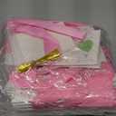 Kolldenn 24 Set Valentine's Day Empty Gift Basket to Fill Colorful Conversation Heart Bouquet Box with Handles Pull Bows Cellophane Bags and Card for Valentine Party Favor Supplies, 9.8 x 6.5 Inch