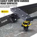 Heavy Car Dolly Set of 4, Heavy Duty Wheel with Brake, Total Weight 6000 LBS, Double ramp Design for Moving Cars, Trucks, Trailers, Motorcycles, and Boats