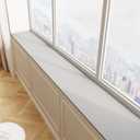 Window Sill Cushion Pad - Narrow Adjustable & Waterproof Window Seat Mat for Bay Windows, Absorbent Dust-Proof Liner with Non-Slip Backing,Cut-to-Fit (Light Grey, 39''x4'')