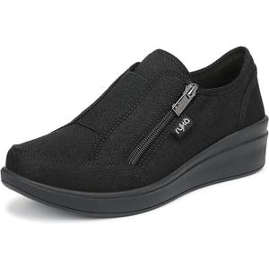 Ryka Women's Lounge Zip Mule Shoes Black 5.5 M