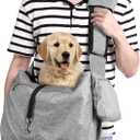Ownpets Pet Sling Carrier, Fits 15 to 25lbs Extra-Large Dog/Cat Sling Carrier Reversible and Hands-Free Dog Bag with Adjustable Strap and Pocket Shoulder Pad for Outdoor Travel Hiking (Grey)