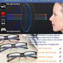 Reading Glasses for Men 4-Pack Stylish Computer Readers with Spring Hinges, Anti Glare/Eye Strain Filter UV Ray Blue Light Blocking Two-tone Reader Eyeglasses,+2.5 Magnification Strength