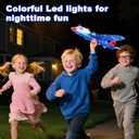 Airplane Launcher Toy for Kids, 3 Pack Spider Foam Gliders Air Planes with Led, 2 Flight Modes 3 4 5 6 7 Year Old Boys Girls Outdoor Flying Toys Outside Sport Games Birthday