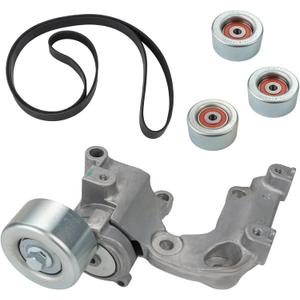 Drive Belt Tensioner Idler Pulley Kit Compatible with Toyota Tacoma 2005-2015, 4Runner 2003-2009, FJ Cruiser 2007-2009, Tundra 2005-2012 V6 4.0L Replacement for 16604-0P011 16620-31040