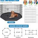 Peekaboo Dog Pen Pet Playpen Dog Fence Indoor Foldable Metal Wire Exercise Puppy Play Yard Pet Enclosure Indoor Outdoor 8 Panels 36 Inch with Bottom Pad/Top Cover(Black 36 Bottom Cover)