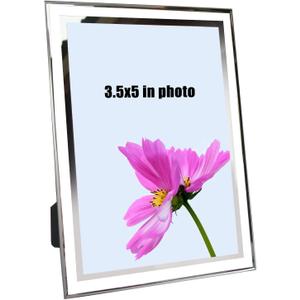 ABAJI 3.5x5 Glass Frame Small Photo High Transparency Vertical and Horizontal Style for Desk Shelf and Office Table Family Gallery and Wedding or Holiday Decoration