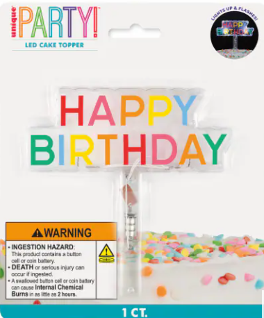 Unique Party Led Cake Topper Happy Birthday Pack of 2