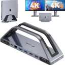 TobenONE 14-in-1 MacBook Pro/Air Docking Station Dual 4K Monitor, Laptop Docking Station Stand for MacBook M1/M2/M3/M4/M5, Driver-Based, USB C Dock with 65W Power Adapter, 2 HDMI,VGA, 5Gbps USB, RJ45