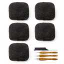 Tight Afro Kinky Bulk 100 Human Hair for Draedlock Extensions, Repair Locs, Twists and Braids (16 Inch, Natural Black, 5 Bundles with Crochet Needle Set and Rat Tail Comb)