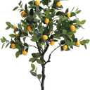 4ft Artificial Lemon Tree with Fake Lemons Floor Plants Artificial for Decor Realistic to Indoor Home Office Fauxe Lemon Tree, Yellow