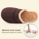 Zigzagger Mens Fuzzy Scuff House Slippers Indoor Memory Foam Winter Warm House Shoes (Beige, S)