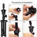 FUTAI Mini Adjustable Wig Stand Tripod Metal Holder for Mannequin Head Canvas Foam Head Hairdresser Practice Cosmetology Braiding Styling Salon Display