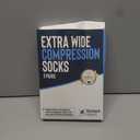 Doctor's Select Plus Size Compression Socks Wide Calf - 3 Pairs | 3XL | 20-30mmHg | Blue, Pink, Purple w/ Stripes | Plus Size Compression Socks for Women Wide Calves | Wide Calf Socks