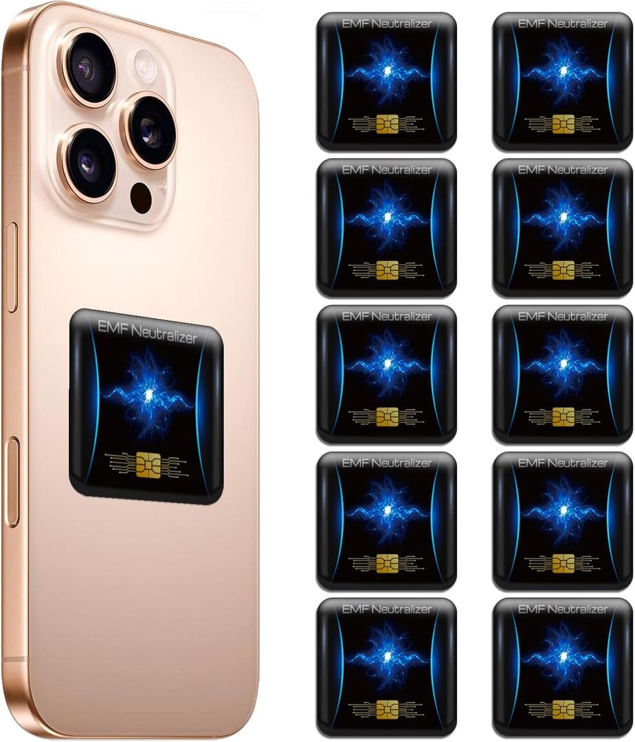 10 Pcs Phone Protection Stickers Neutralizers for Smart Phones/Tablets/Laptops/Computer/WiFi/Priner/TV Electronic Devices Blockers (Black)