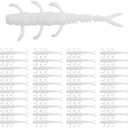 Goture Soft Lure, 40 Pcs, TPE Swimbaits for Bass Fishing, 6-Legs Big Fork Tail Lure Tiny, Versatile Swim Baits
