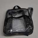 Clear Backpack Stadium Approved 12×12×6 Clear Mini Backpack Small Transparent Backpack for Concert, Beach, Work, Travel & Sporting（Black）