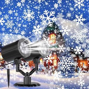 Christmas Projector Lights Outdoor, GUSODOR IP65 Waterproof Snow Projection Lights for Indoor Outdoor Christmas Decoration, Holiday, Wedding, Yard Decor