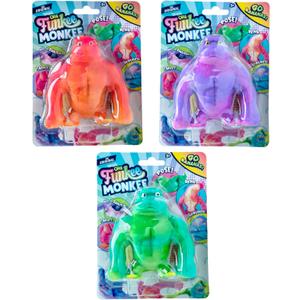 ORB Funkee Monkee MEGA 3 Pack - Funny, Stretchy, and Squishy Monkeys, Perfect to Squeeze for Stress Relief - Original Sensory / Fidget Collectible Toys for Kids and Adults